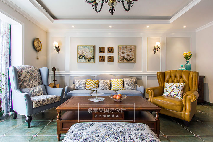 美式客廳裝修實景圖